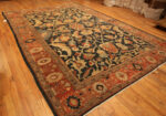 Navy Blue Background Lareg Scale Tribal Design Antique Persian 19th Century Sultanabad Rug 43325 by Nazmiyal Antique Rugs