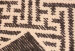 Weave detail Small Brown Antique Peking Chinese carpet 1620 by Nazmiya
