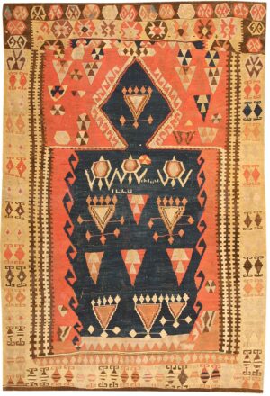 Antique Turkish Kilim Prayer Rug #43795 by Nazmiyal Antique Rugs