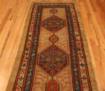 Tribal Design Light Color Antique Long And Narrow Persian Camel Hair Serab Hallway Runner Rug 43819 by Nazmiyal Antique Rugs