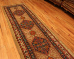 Tribal Design Light Color Antique Long And Narrow Persian Camel Hair Serab Hallway Runner Rug 43819 by Nazmiyal Antique Rugs