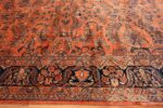 Border Large size Antique Persian rust colored Sultanabad rug 40470 by Nazmiyal