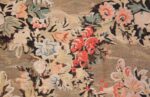 green floral romanian antique bessarabian kilim rug 43433 closeup Nazmiyal