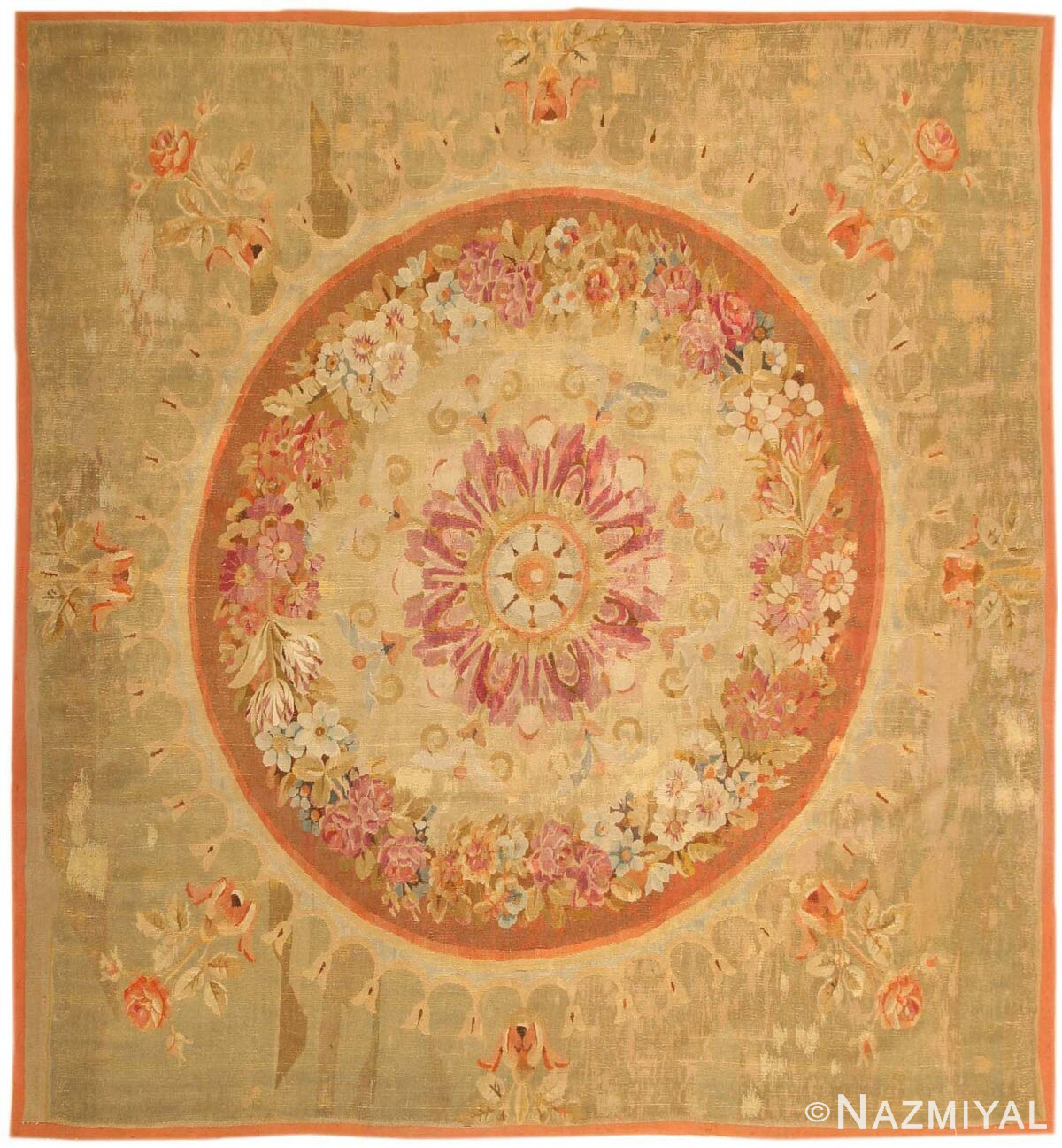 antique aubusson france carpet 437922 Nazmiyal
