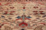 Oversize Antique Persian Heriz Serapi Persian Rug 44085 Green Flower Nazmiyal