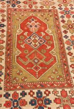 Detail Small scatter size Tribal Antique Turkish Bergama rug 44443 by Nazmiyal