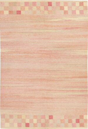 Soft Pink Vintage Room Size Swedish Kilim Rug 44880 by Nazmiyal Antique Rugs
