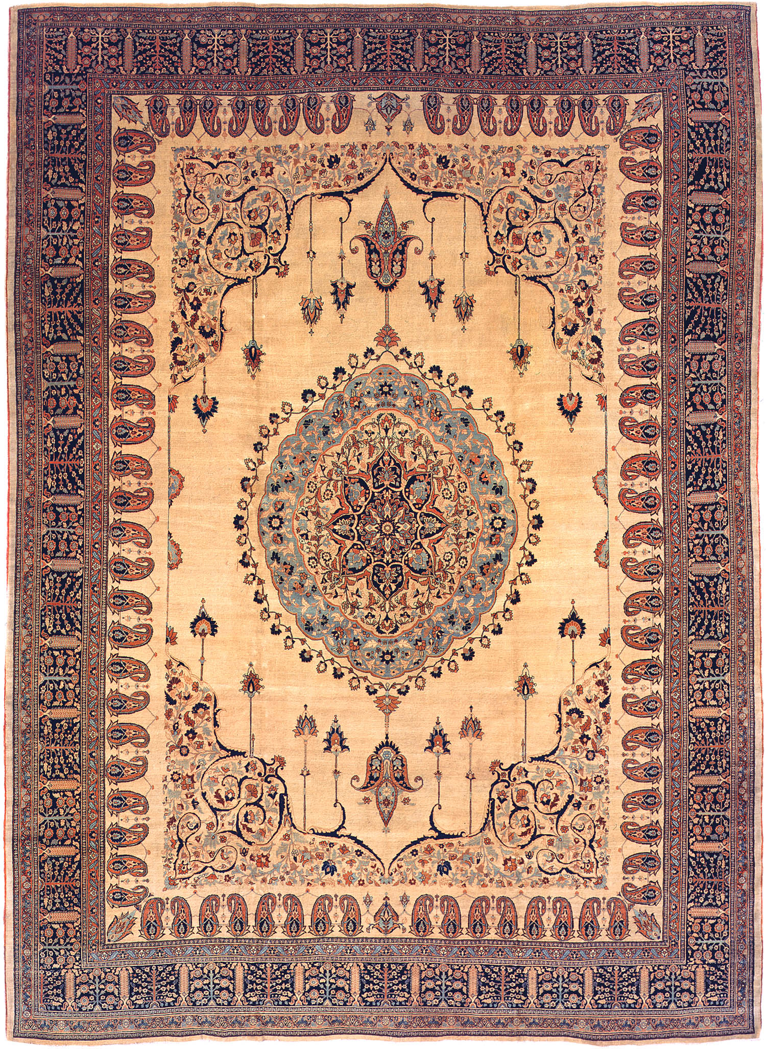 Antique Tabriz Rug from Persia 3209 by Nazmiyal