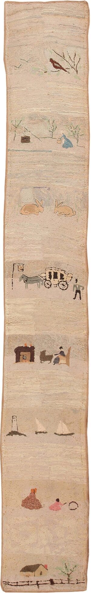 Antique Hooked American Rug 3232 Detail/Large View