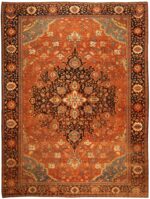 Antique Sarouk Farahan Persian Rug 43725 Nazmiyal
