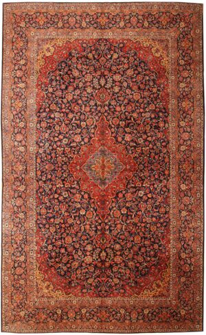 Antique Kashan Persian Rug 43556 Detail/Large View