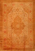 Large Decorative Antique Turkish Oushak Rug #1500 by Nazmiyal Antique Rugs