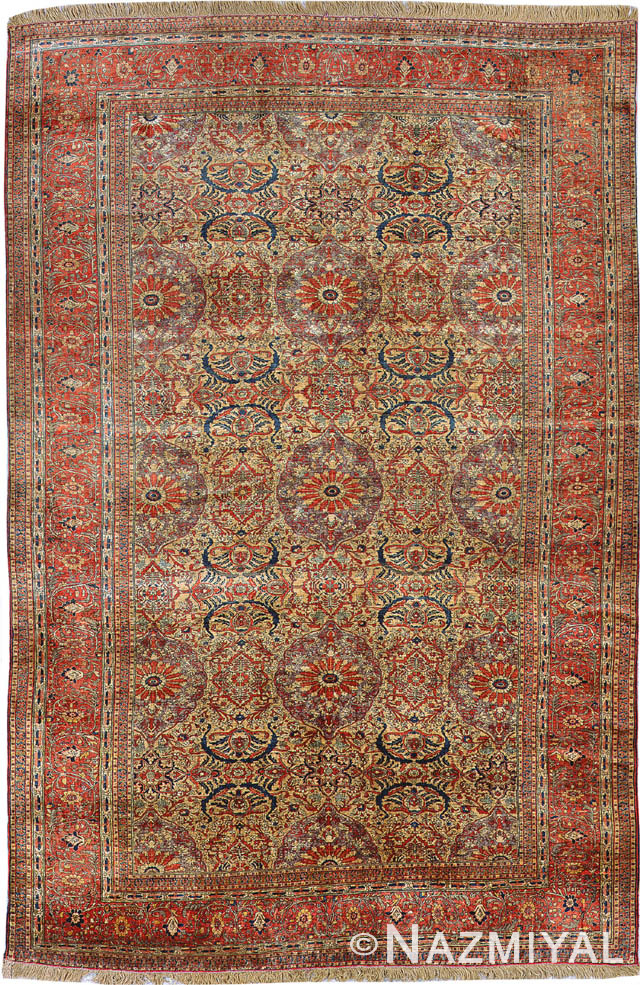 Antique Silk Heriz Serapi Persian Rugs 3087 Main Image