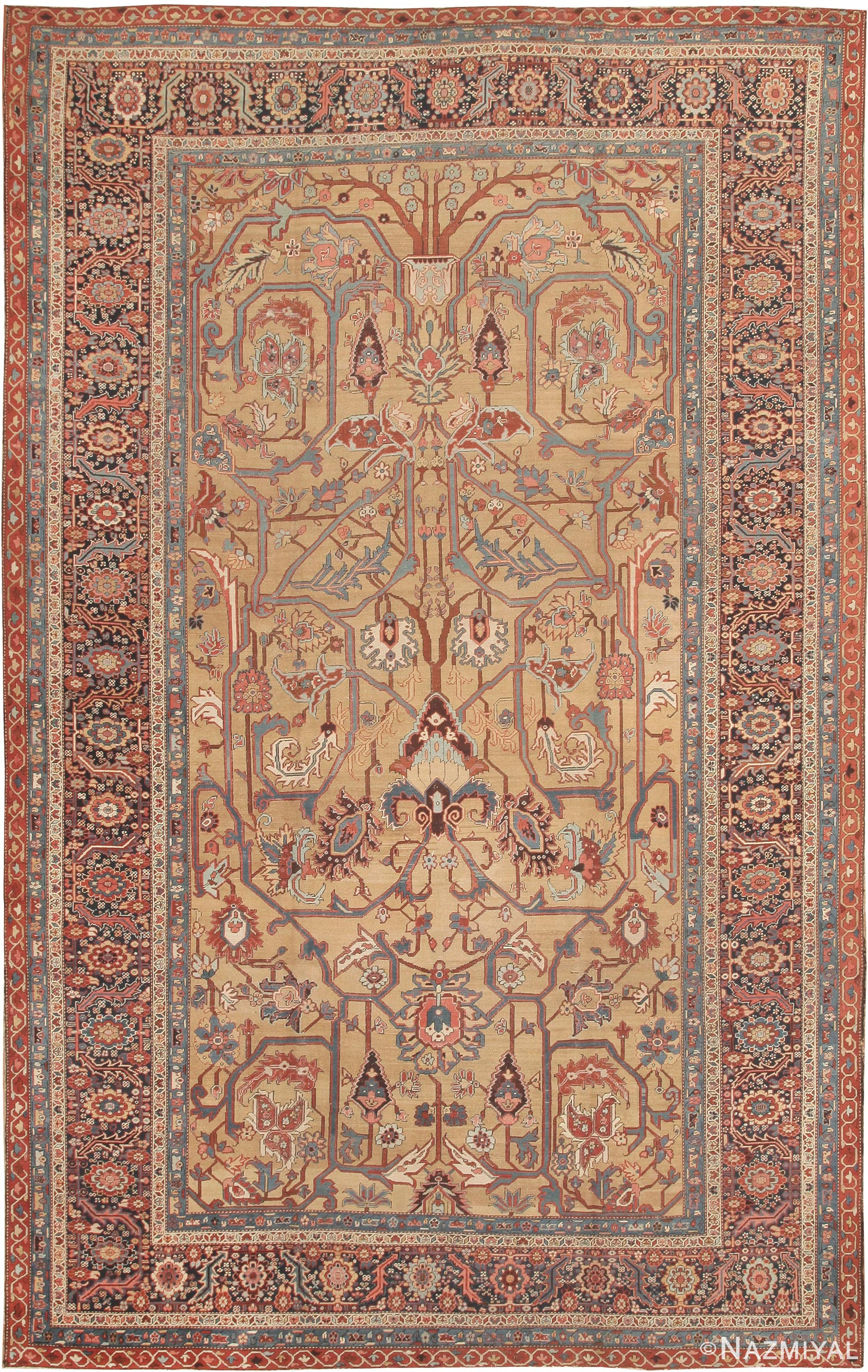 Large Antique Persian Bakshaish Rug 41787 Nazmiyal Antique Rugs