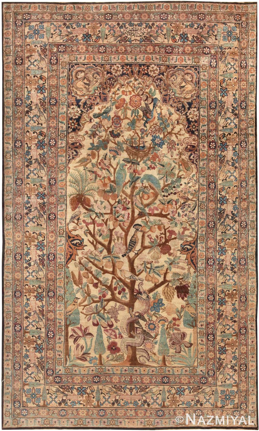 Antique Kerman Persian Rug 42108 Detail/Large View