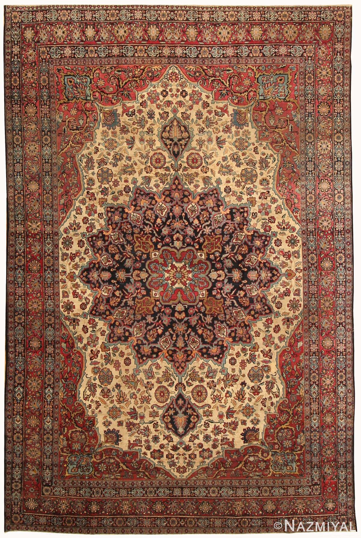 Antique Kerman Persian Rug 43243 Nazmiyal