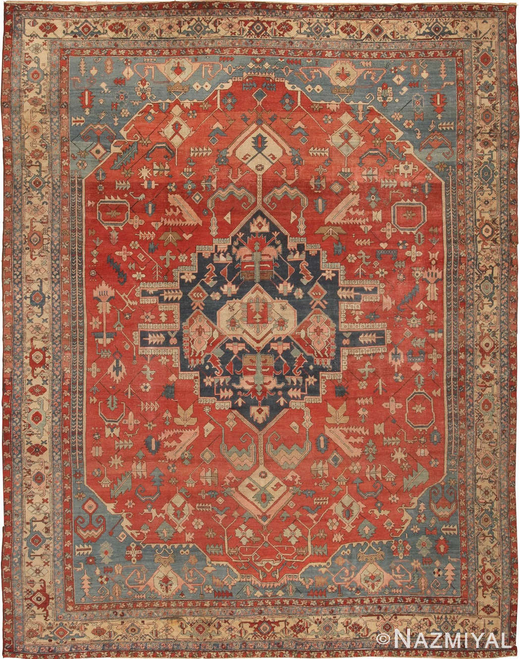 Antique Heriz Serapi Persian Rugs 43441 Main Image