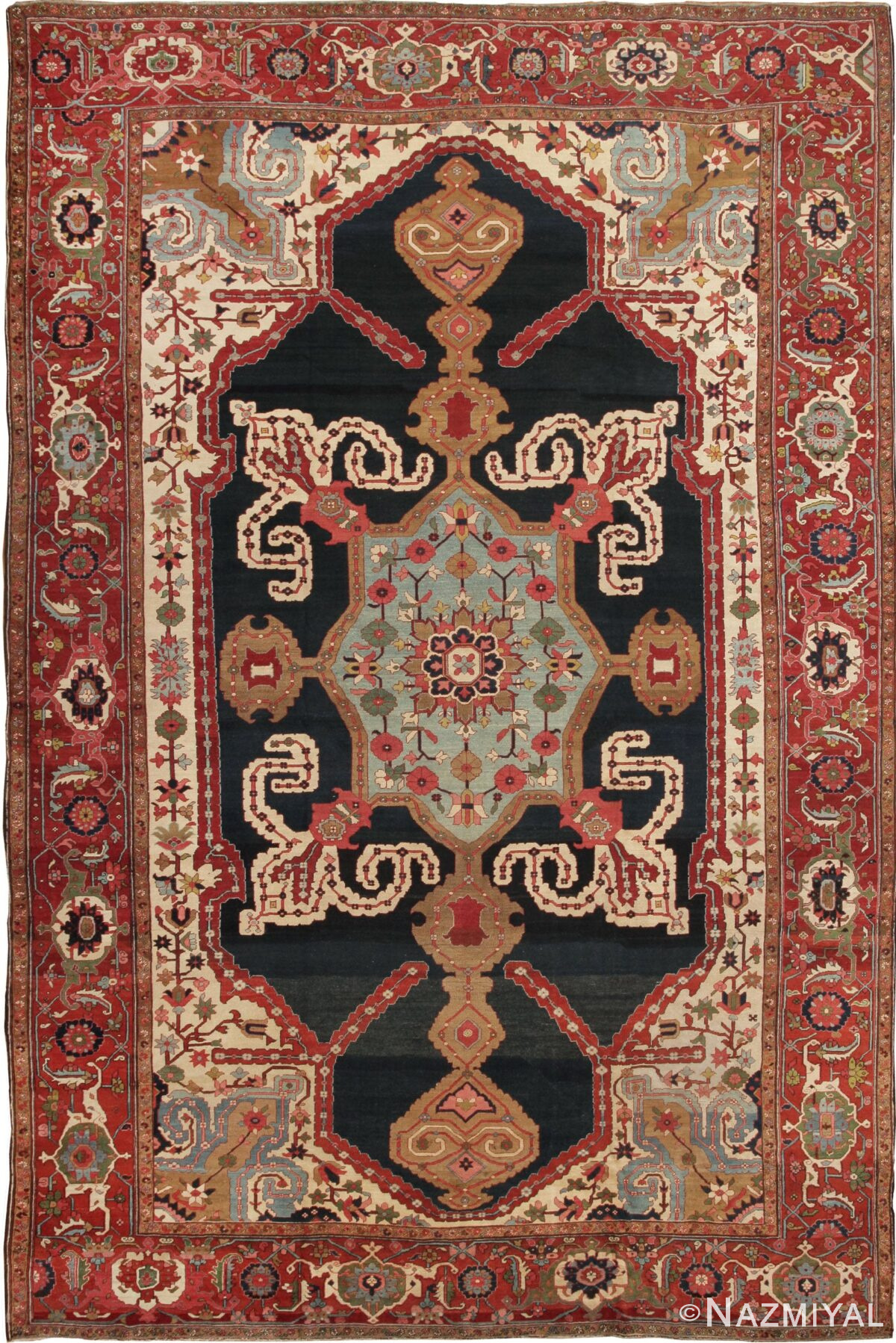 Antique Heriz Serapi Persian Rugs 44177 Nazmiyal