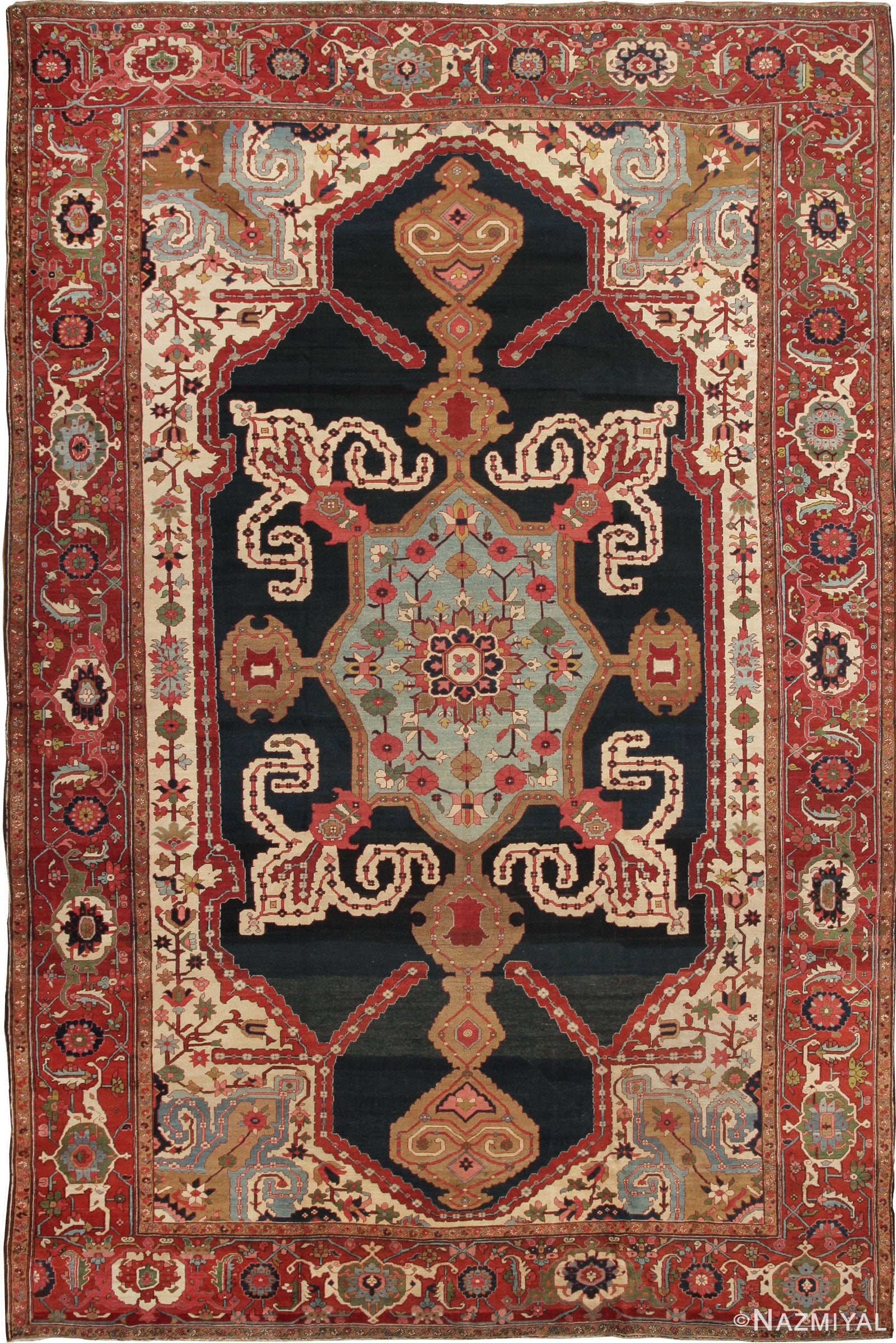 Antique Heriz Serapi Persian Rugs 44177 Nazmiyal