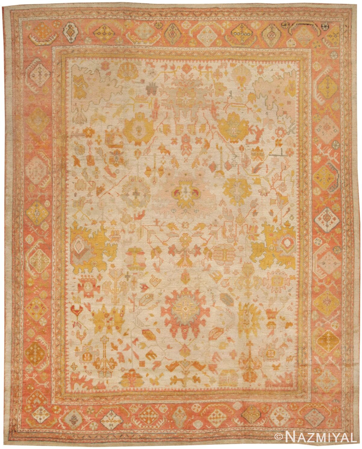 Antique Oushak Turkish Rug #44492 Detail/Large View