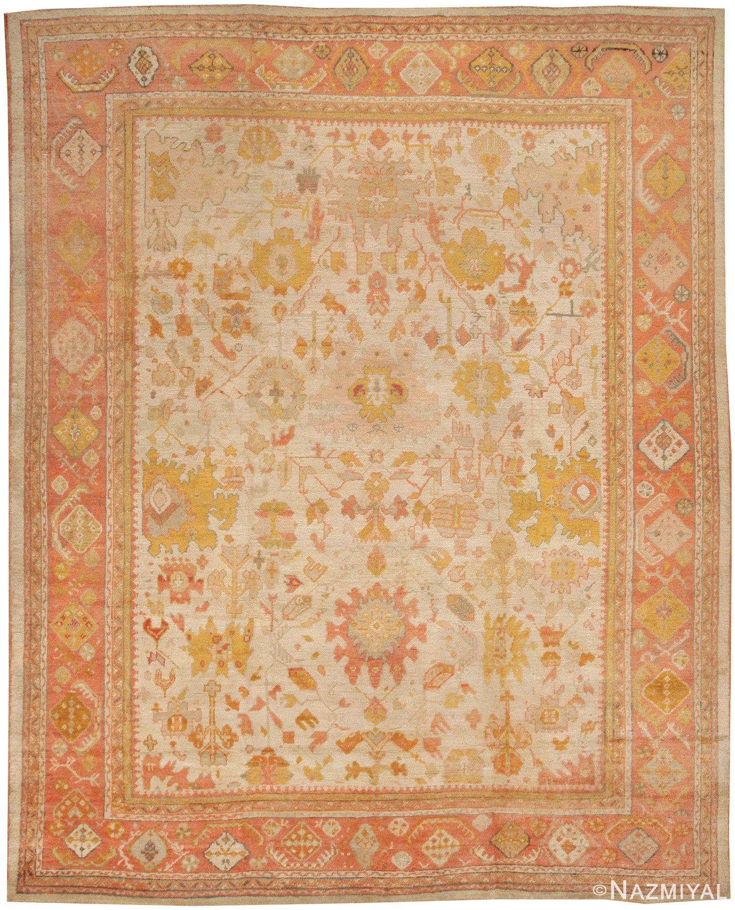 Antique Oushak Turkish Rug #44492 Detail/Large View