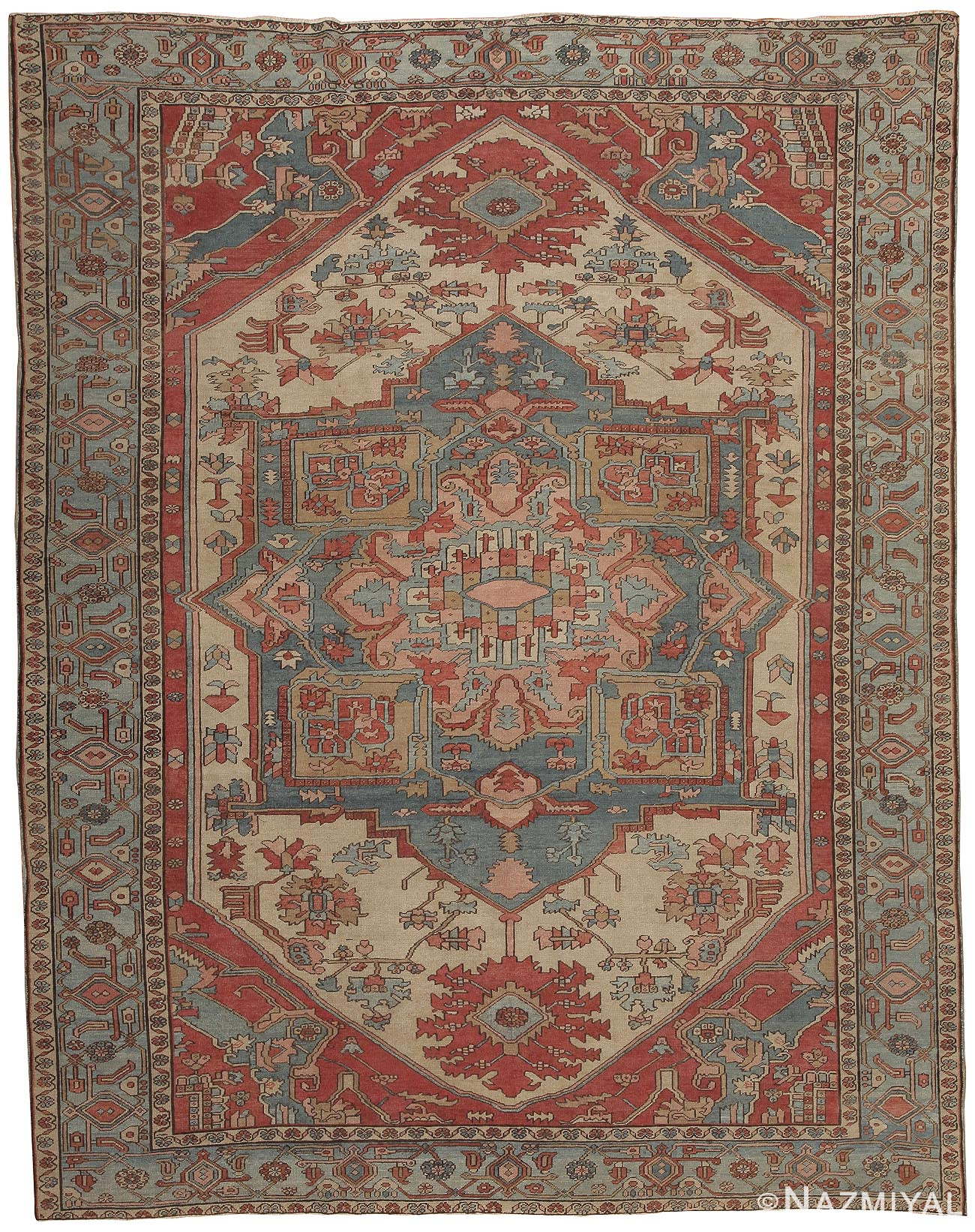 Antique Heriz Serapi Persian Rug 44537 Nazmiyal