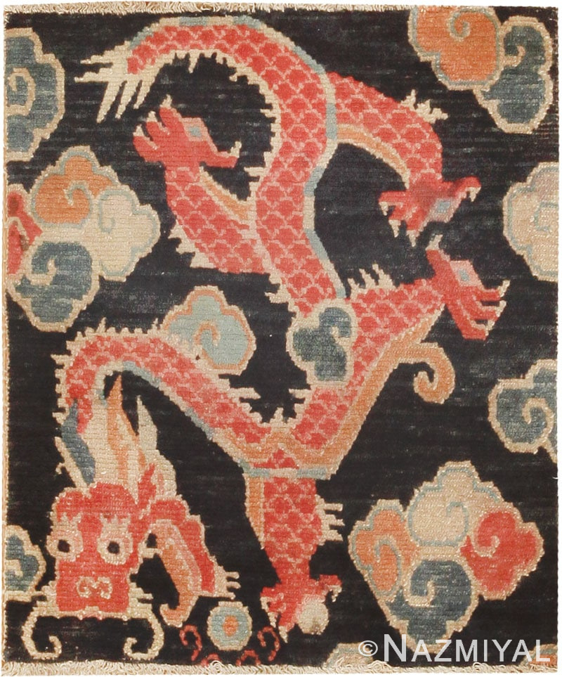 Dragon Design Antique Tibetan Carpet 44821 Nazmiyal Antique Rugs
