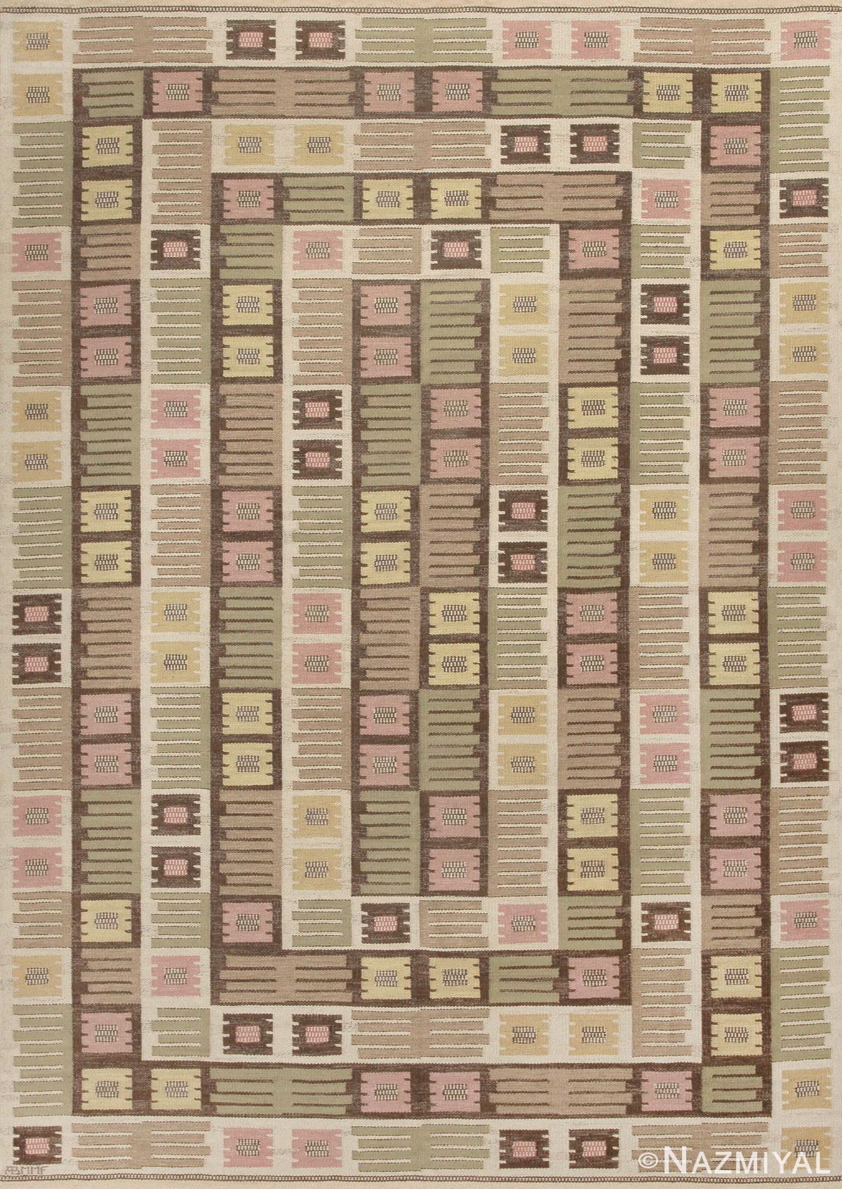 Vintage Scandinavian Art Deco Carpet By Marta Maas Fjatterstorm 44901 Detail/Large View