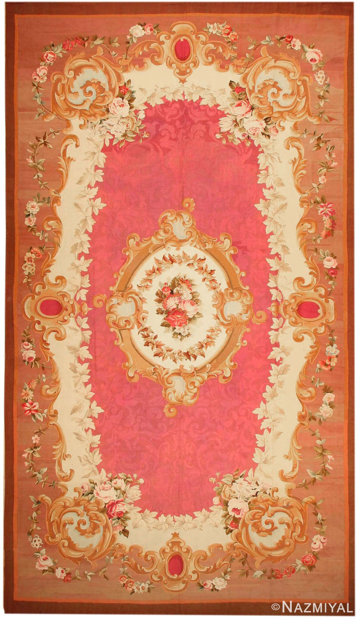 Antique Aubusson French Rug 43636 Nazmiyal