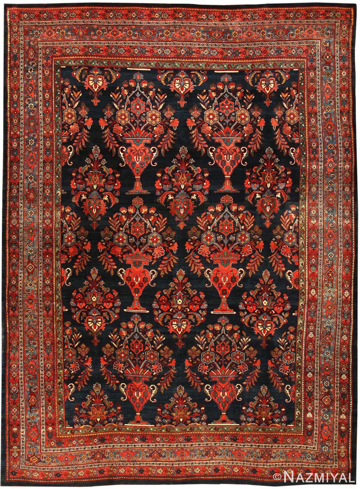 Antique Bidjar Persian Rug 43570 Nazmiyal