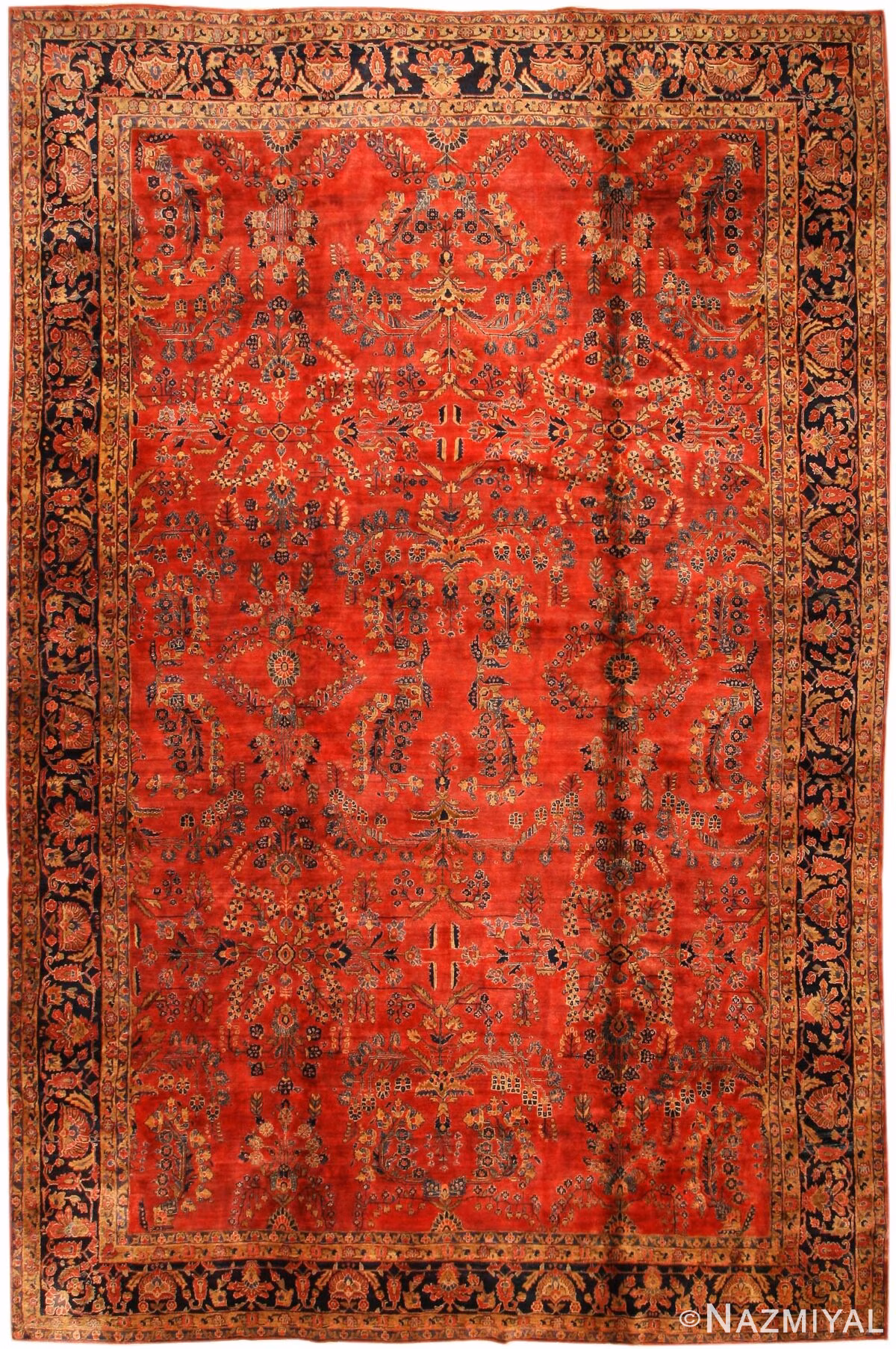 Antique Mehajeran Persian Rug 43435 Nazmiyal