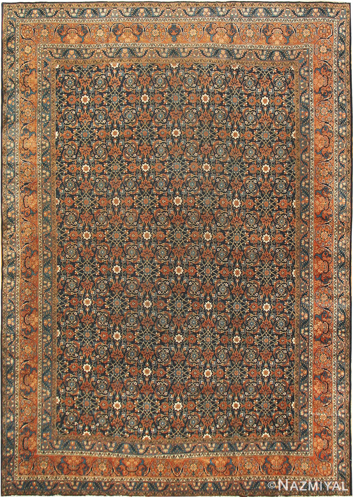 Antique Kerman Persian Rug 42122 Detail/Large View