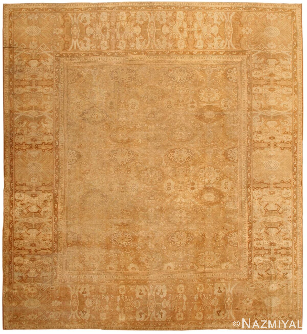 Antique Area Agra Oriental Carpet 43395 Nazmiyal Antique Rugs