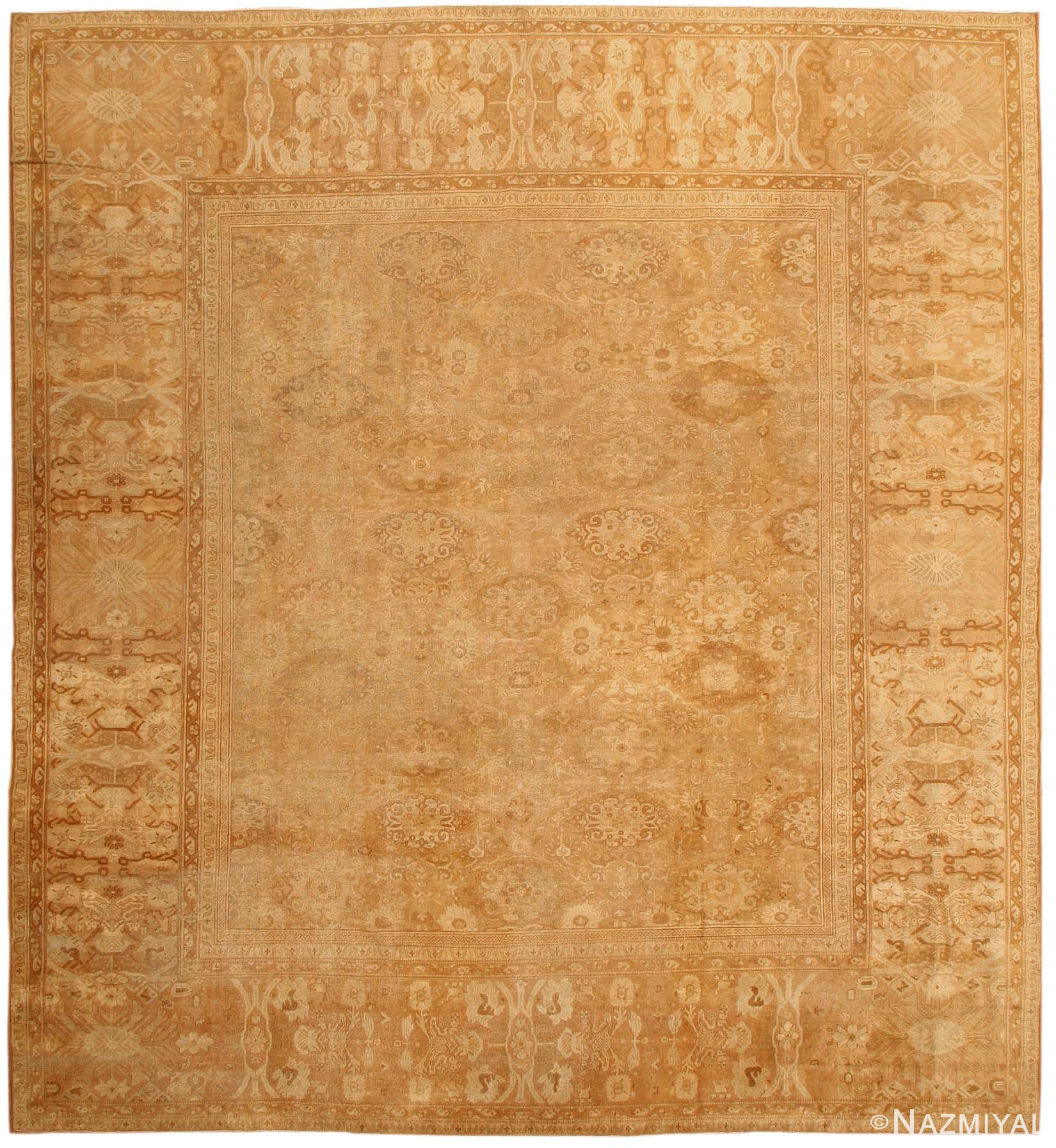 Antique Area Agra Oriental Carpet 43395 Nazmiyal Antique Rugs