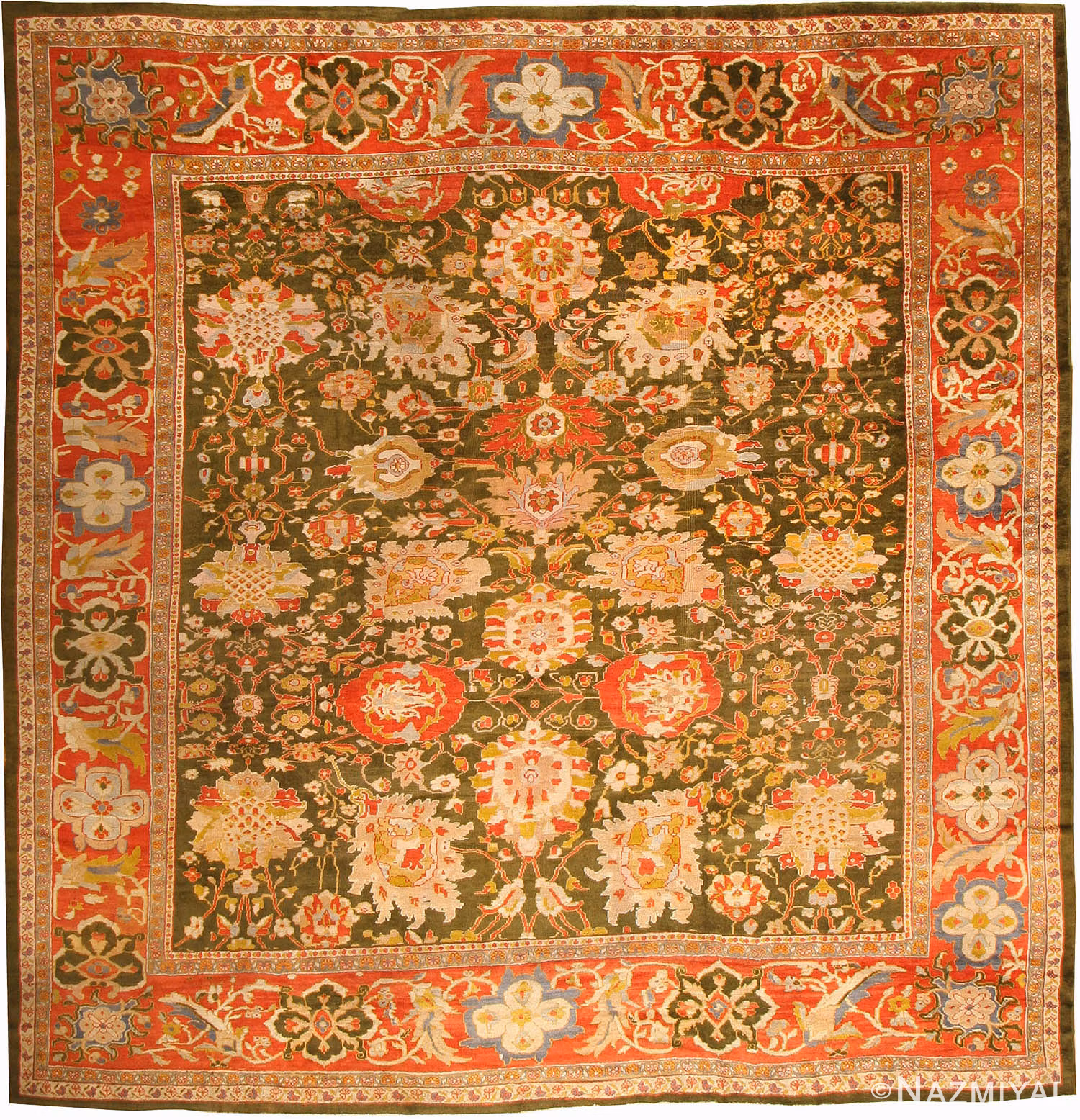 Antique Sultanabad Persian Rug 42825 Nazmiyal Antique Rugs