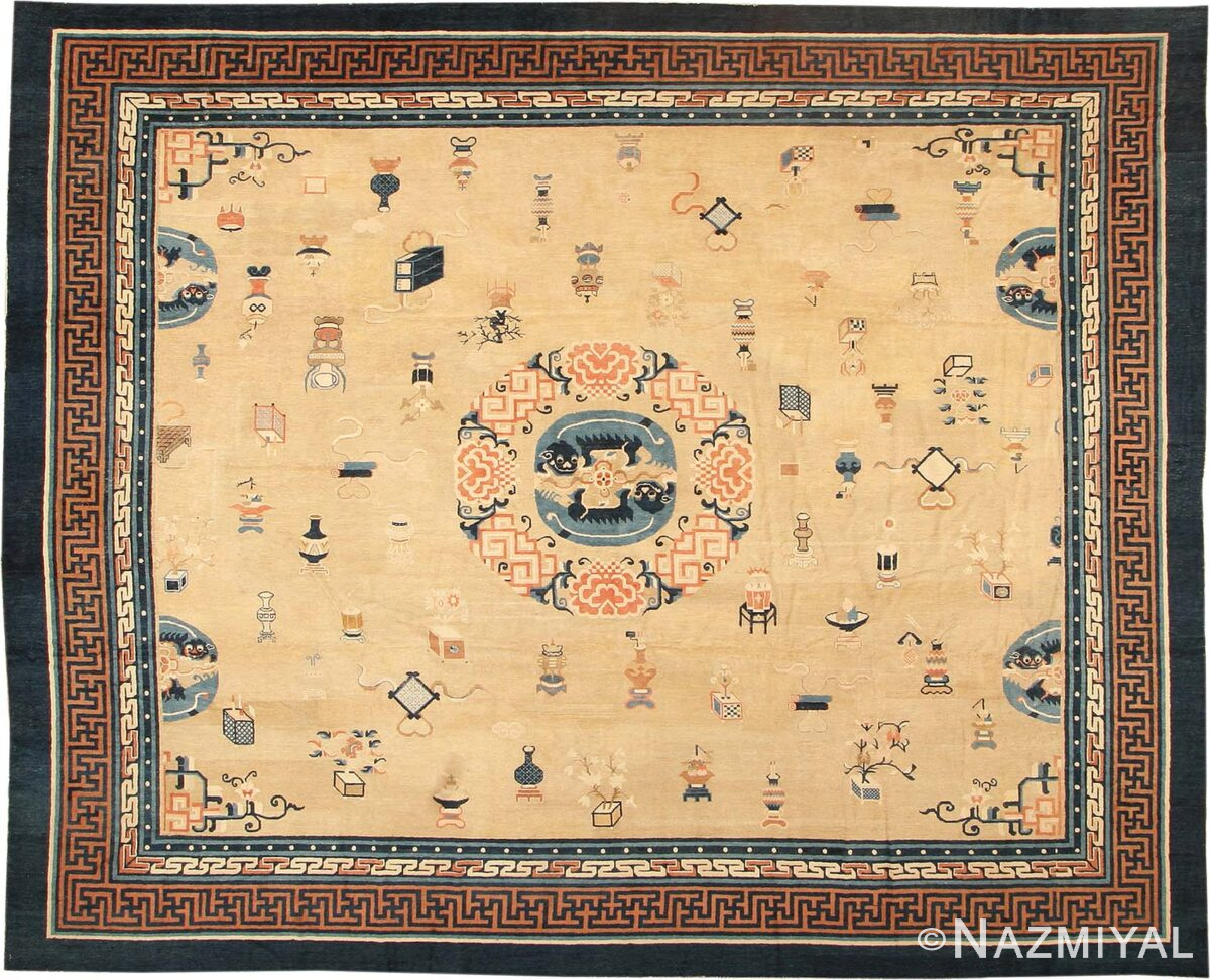 Antique Chinese Oriental Carpet 41154 Nazmiyal Antique Rugs
