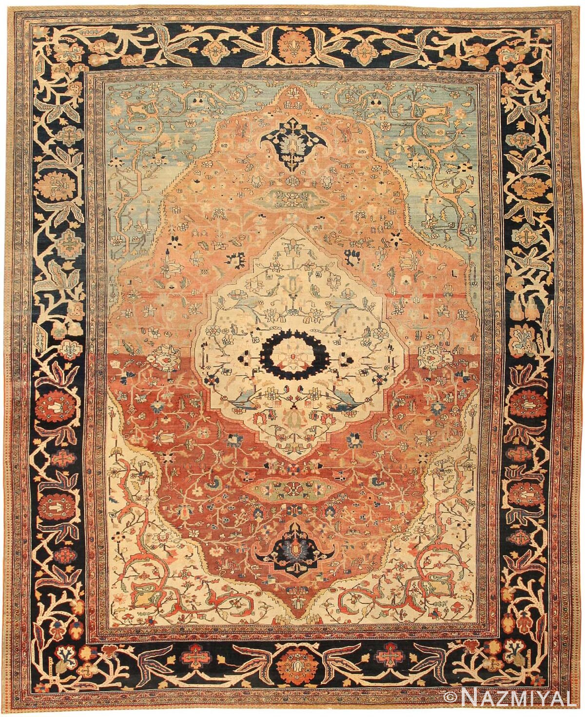 Antique Sarouk Farahan Persian Rug 43371 Nazmiyal Antique Rugs