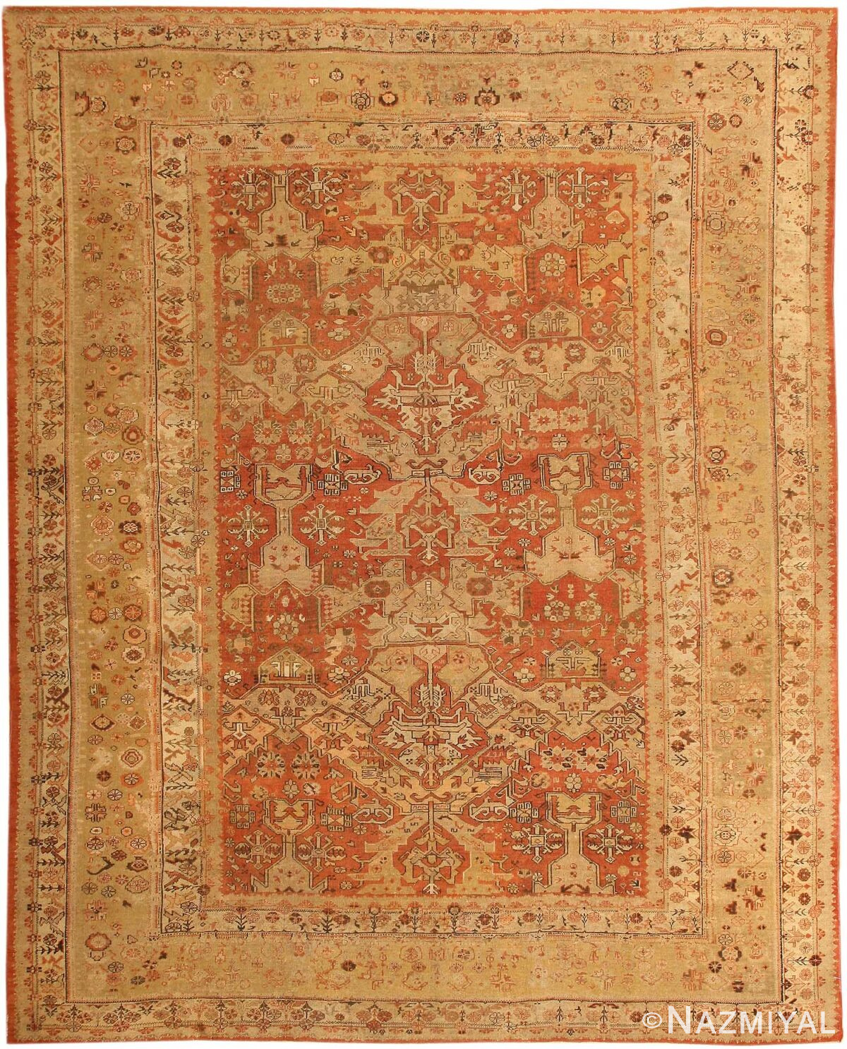 Antique Ghiordes Turkish Rug 43713 Nazmiyal
