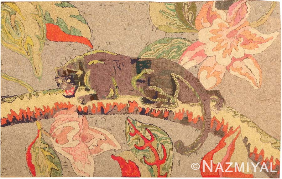 Antique Hooked American Rug 2358 Detail/Large View