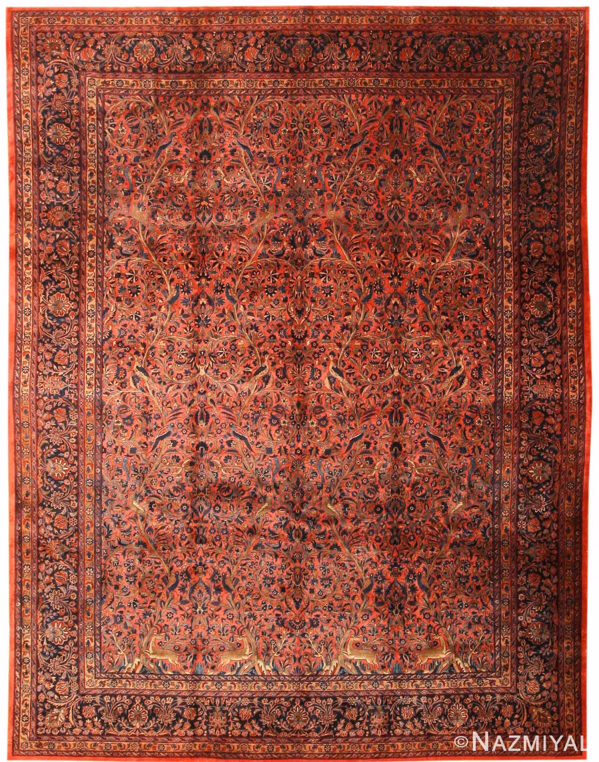 Antique Kashan Persian Rug #43528 by Nazmiyal Antique Rugs