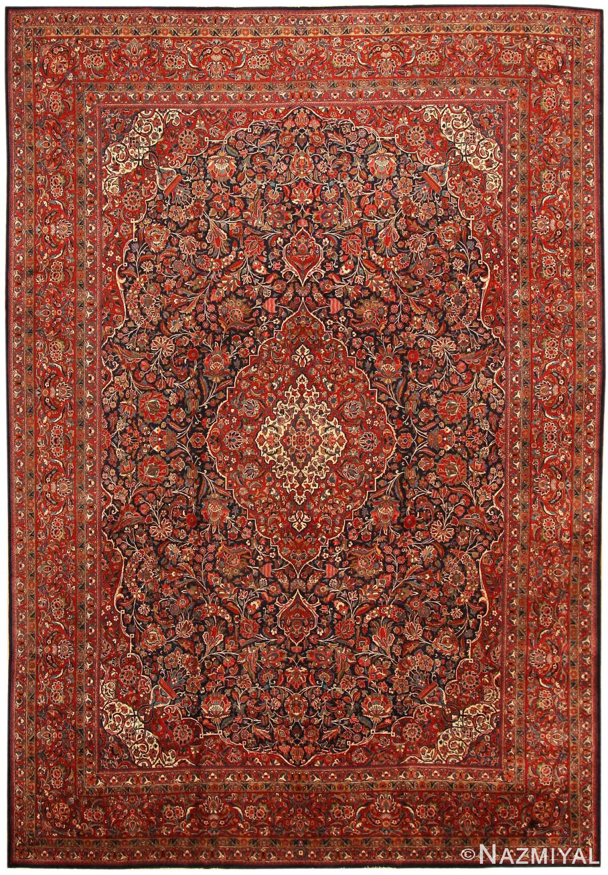 Antique Kashan Persian Rug 43529 Detail/Large View