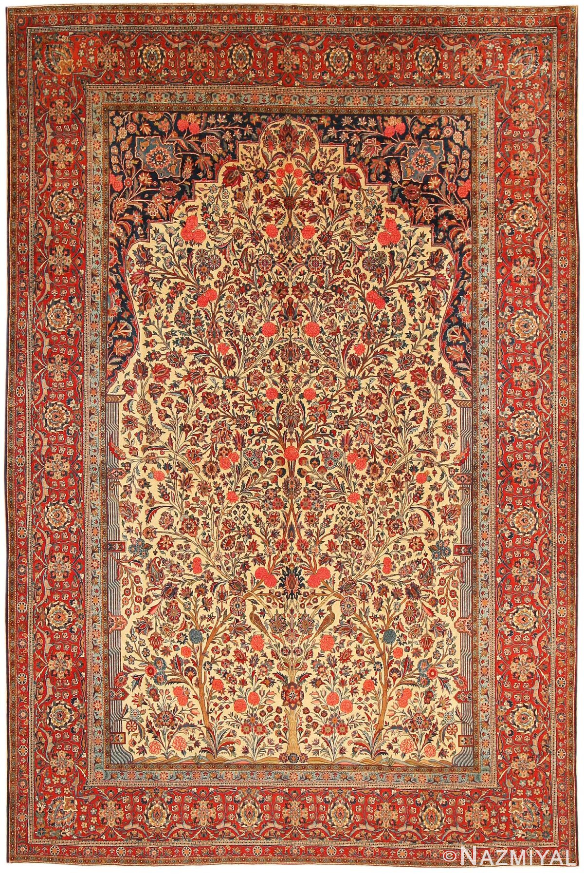 Antique Kashan Persian Rug 43521 from Nazmiyal Antique Rugs