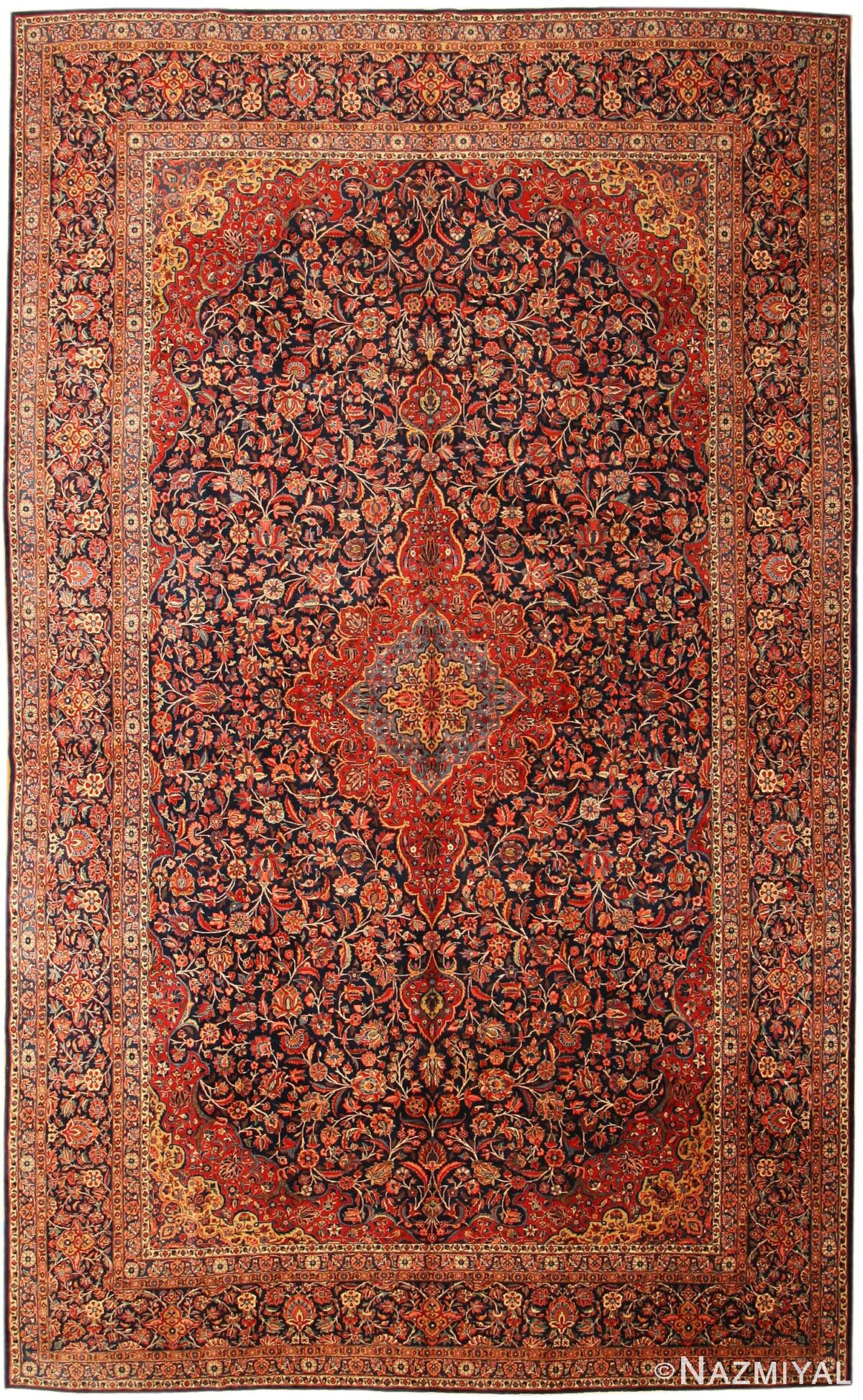 Antique Kashan Persian Rug 43556 Detail/Large View