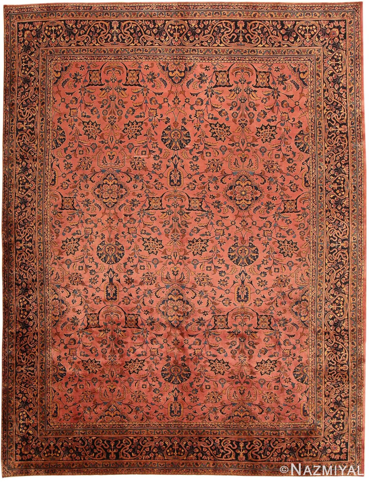 Antique Kashan Persian Rug 43525 Nazmiyal