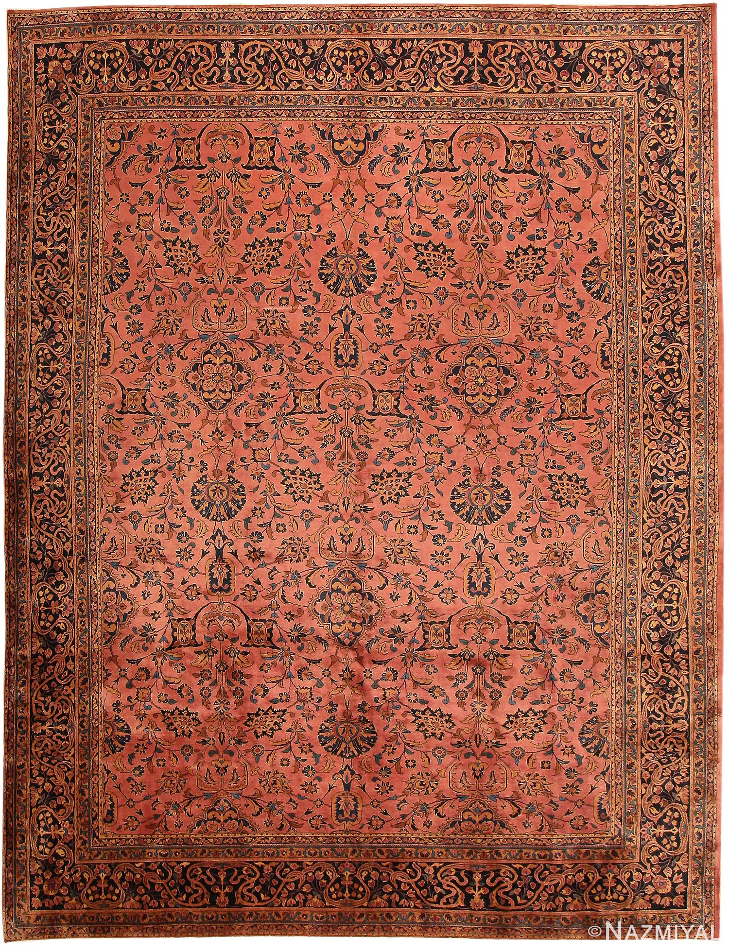 Antique Kashan Persian Rug 43525 Nazmiyal