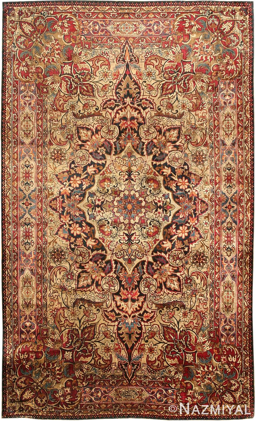 Antique Silk Kerman Persian Rug 2991 Detail/Large View