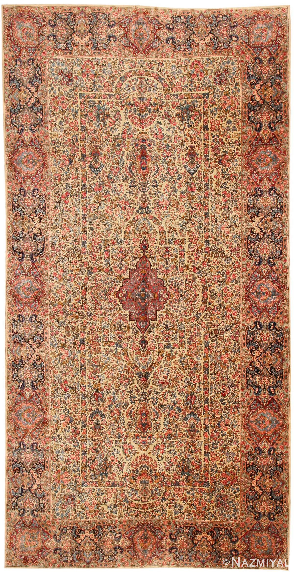 Antique Kerman Lavar Persian Rug 43567 Nazmiyal