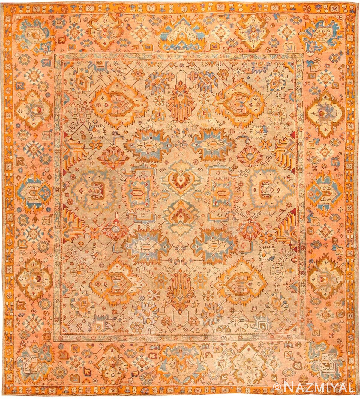 Antique Oushak  Turkish Rug 2596 Detail/Large View