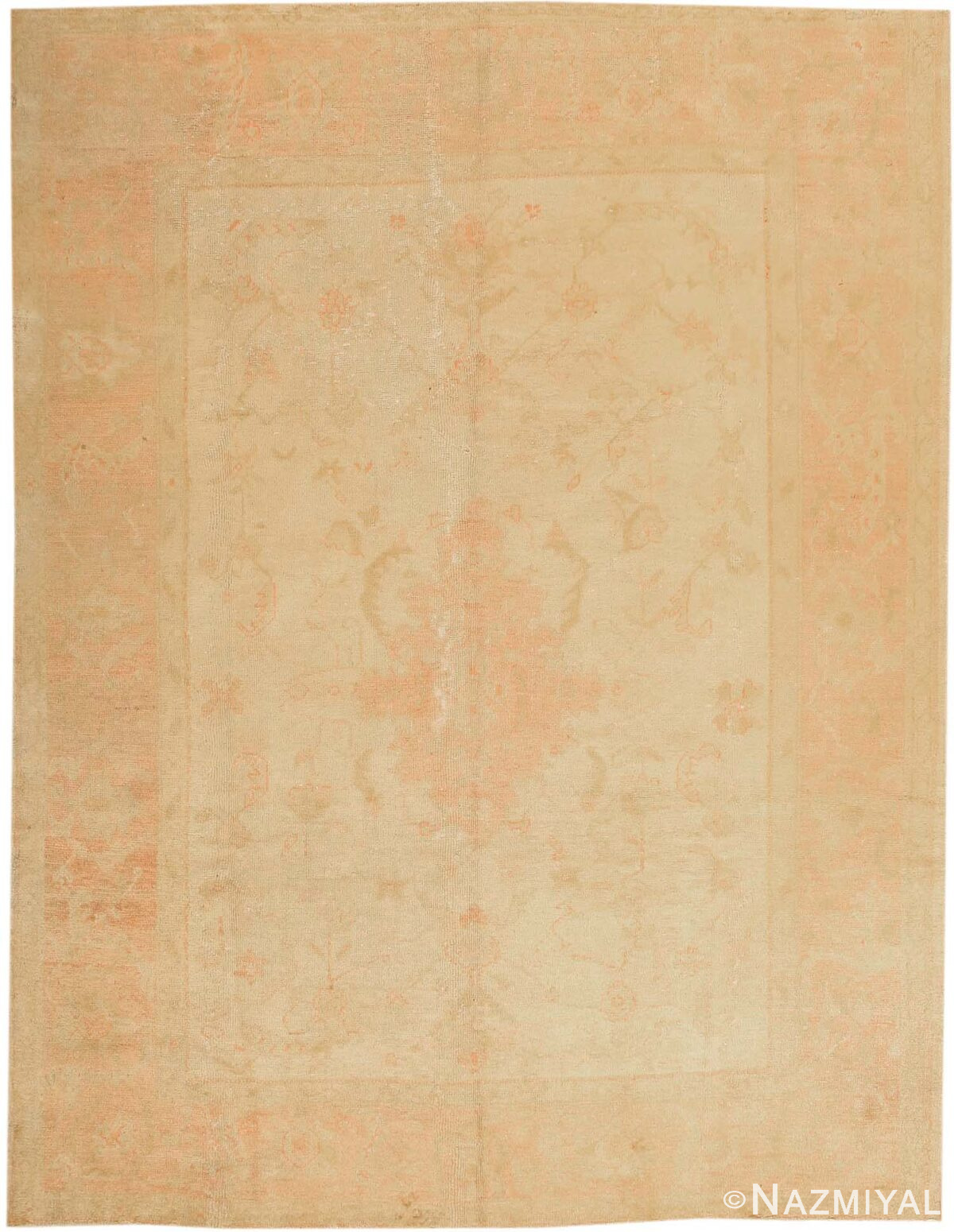 Antique Oushak Turkish Rug 43477 Nazmiyal Antique Rugs