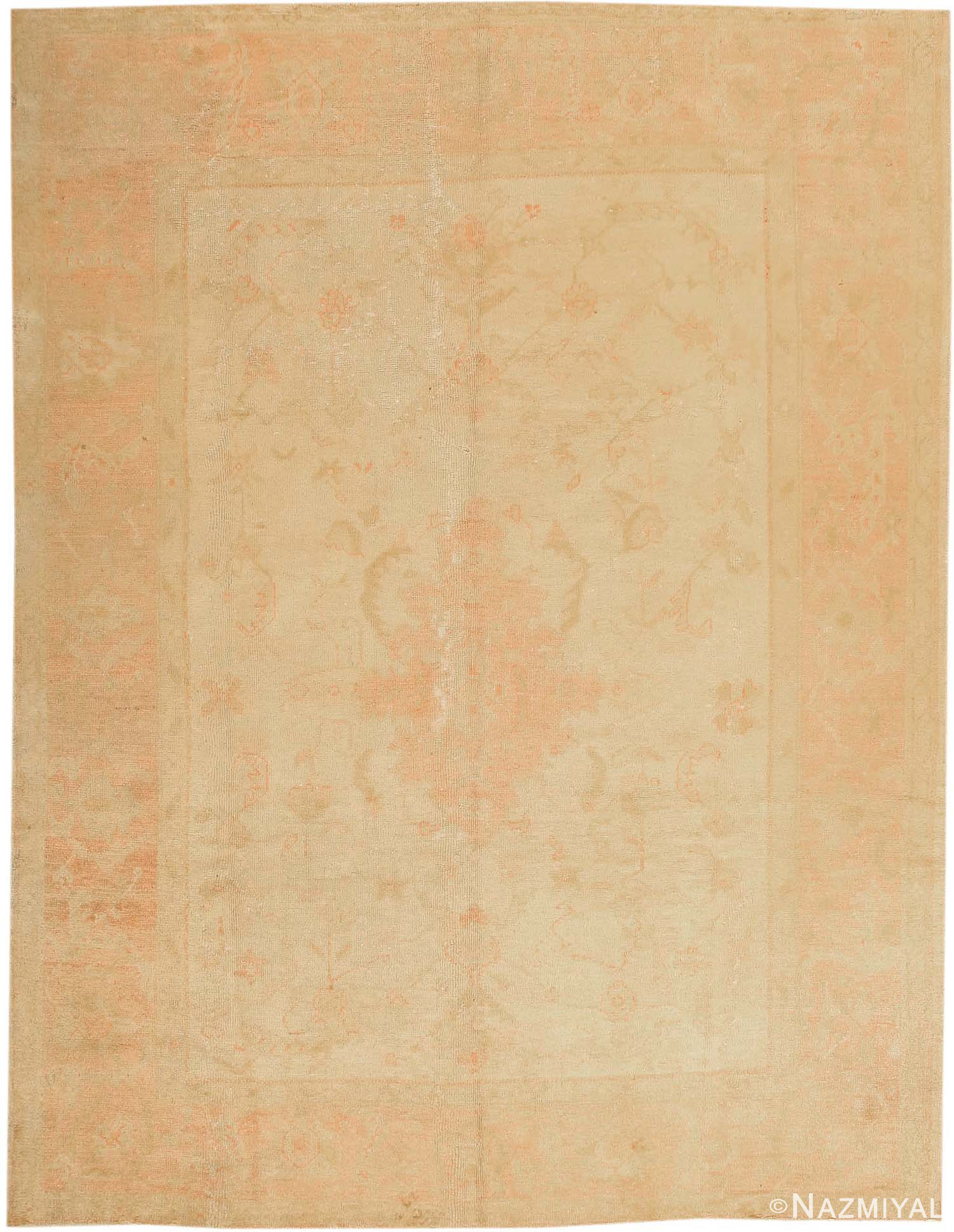 Antique Oushak Turkish Rug 43477 Nazmiyal Antique Rugs